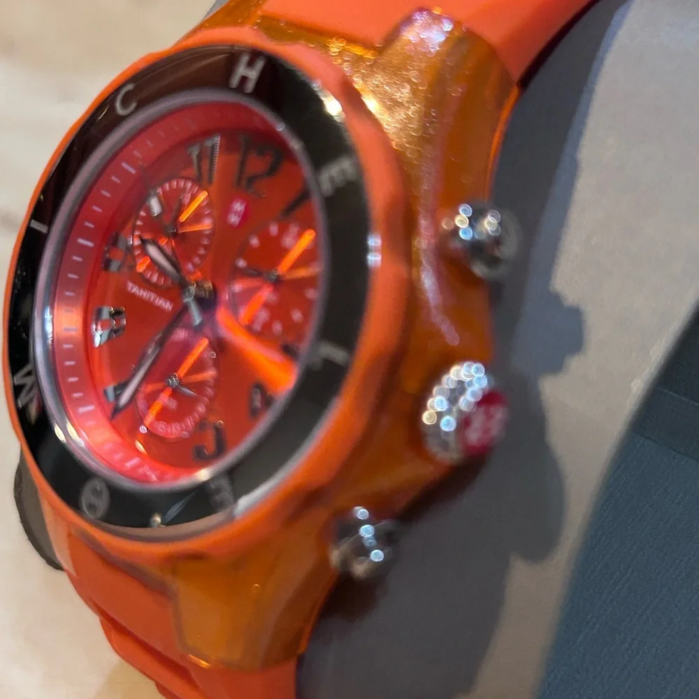 Michele Orange Tahitian Chronograph Women's Watch